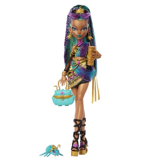 Monster High Nefera De Nile Doll With Pet Scarab Lavish And 7 Accessories Like Purse And Snacks - Multi/patterned - ONE SIZE