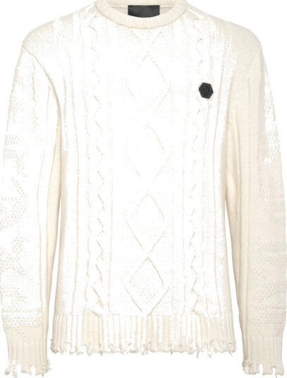 Philipp Plein Herre Strikkevarer Hvit S,