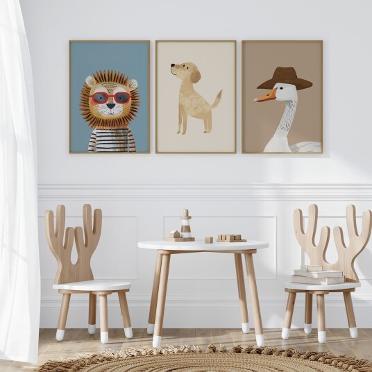 Namly Design Plakat Dyreportretter / Sett av 3 POSTERU7PMQV