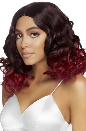 Leg Avenue Curly Ombre Long Bob Wig Burgundy Parukk