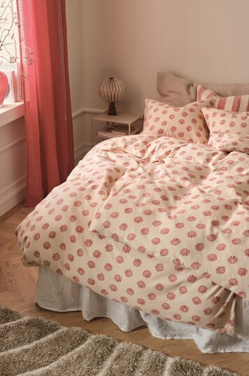 Ellos Home Dynetrekksett Valerie Shell i bomullsflanell 2 deler Beige Ellos Home Dynetrekksett Valerie Shell i bomullsflanell 2 deler Beige