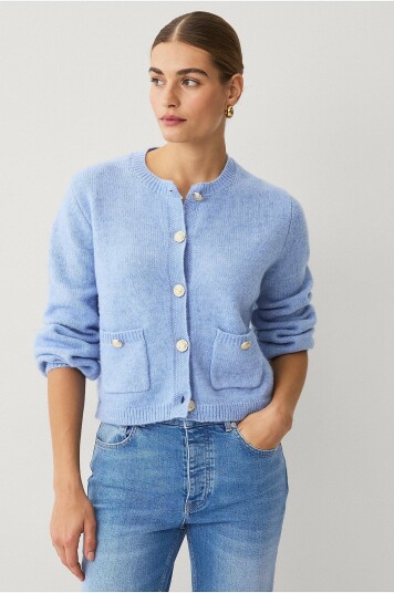 Ellos Collection - Cardigan med gullknapper - Blå