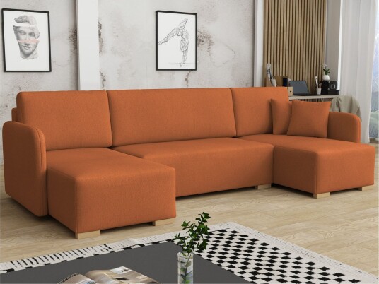 Amelus Sovesofa Dobbel Divan 4 Seter   Oransje