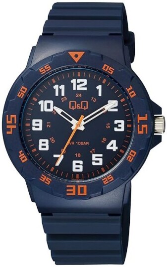 Q&Q Herreklokke VR18J012Y Blå/Gummi Ø43 mm