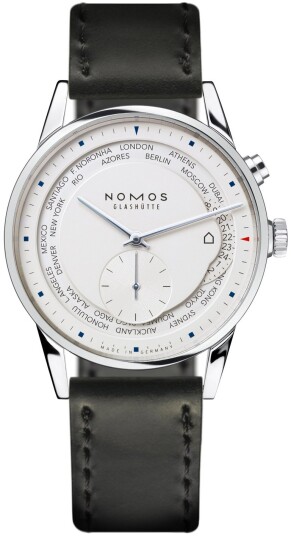 Nomos Glashütte Herreklokke N 805 Zurich Hvit/Lær Ø39.9 mm Nomos Glashütte Herreklokke N 805 Zurich Hvit/Lær Ø39.9 mm
