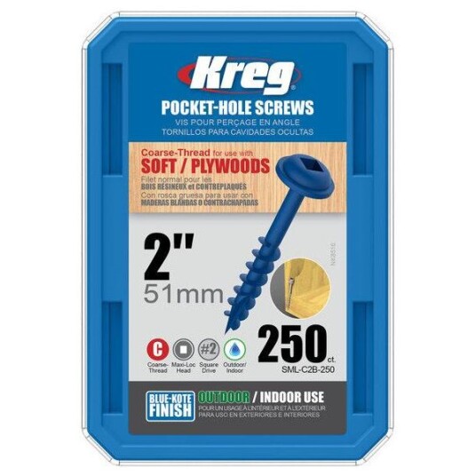 Kreg SML-C2B-250 Skrue 51 mm 250-pakning Innfesting