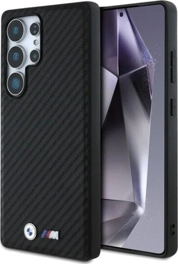 BMW Leather Carbon MagSafe Case for Samsung Galaxy S25 Ultra Black