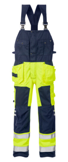 Fristads Hängslebyxa 1014 Plu, Klass 2 Varsel Gul/marinblå C64