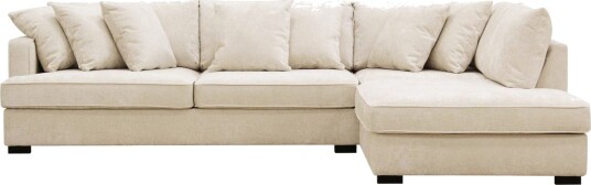 Rossita 4 seters Høyrevendt L formet Dyp Sjeselongsofa i Chenille Beige Rossita 4 seters Høyrevendt L formet Dyp Sjeselongsofa i Chenille Beige