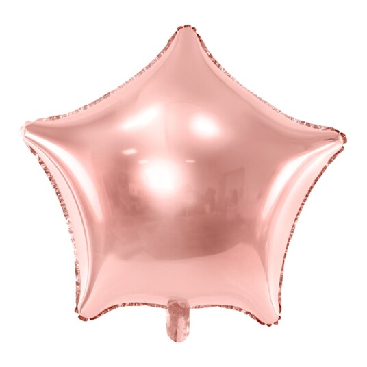 PartyDeco Folieballong Stjerne Metallic Roségull - 1-pakning