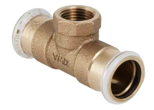 Geberit Mapress Kobber T-rør 35mm med Innvendige Gjenger og Pressindikator Geberit Mapress Kobber T-rør 35mm med Innvendige Gjenger og Pressindikator