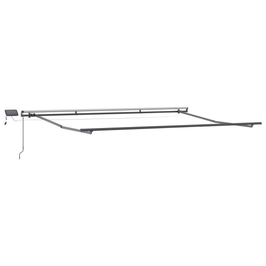 Manuell uttrekkbar markise med LED i gult og oransje 400x350 cm