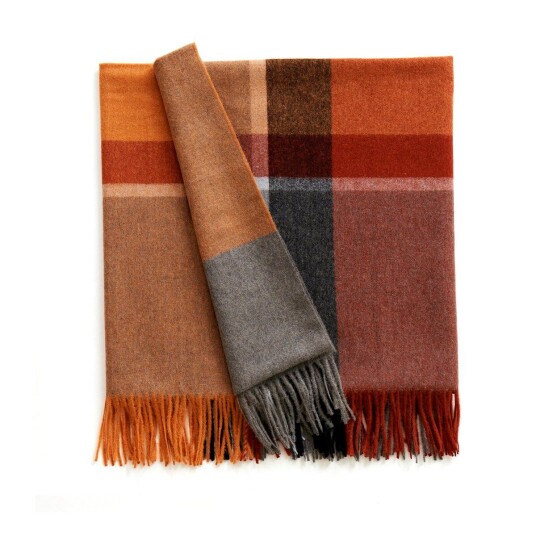 Elvang Denmark Manhattan pledd terracotta-red magma