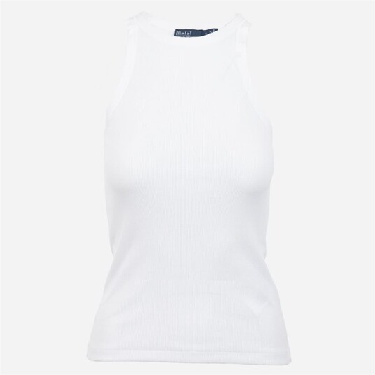 Ralph Lauren Rib Tank-Sleeveless-Tank White