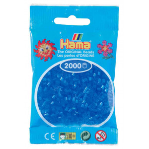 Hama Mini Perler 501-15 Transparent Blå 2000 stk Hama Mini Perler 501-15 Transparent Blå 2000 stk