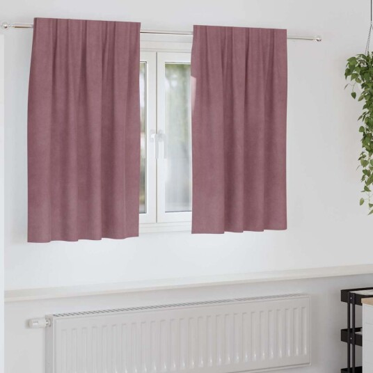 vidaXL Blendingsgardiner 2 pcs Mørk rosa 140 x 140 cm Fløyel