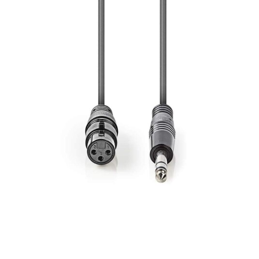 Nedis Balansert XLR 3-Pin Lydkabel 1.5 m Mørk Grå PVC