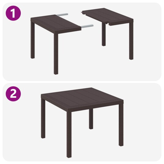 Hage spisestue 3 pcs Brun 100 x 100 x 73 cm Harpiks