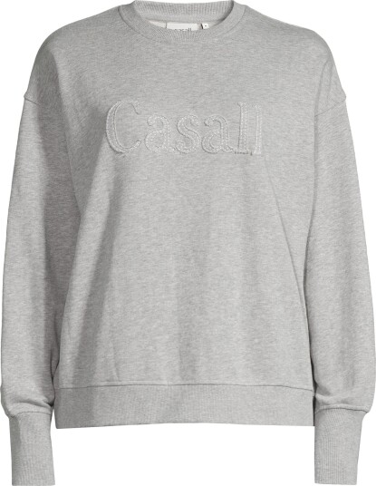 Casall Women"s Terry Spring Graphic Crew Grey Melange L