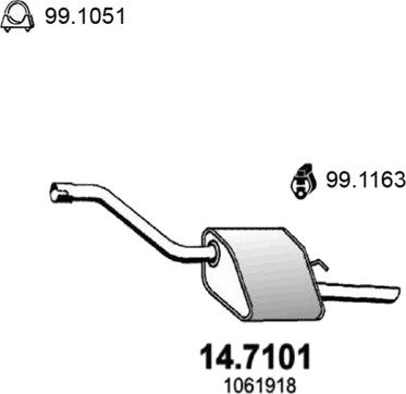 Bakre eksospotte ASSO 14.7101 Bakre eksospotte ASSO 14.7101