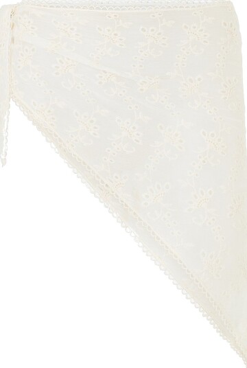 Gina Tricot   Skjerf Embroidery Hip Scarf   Natur