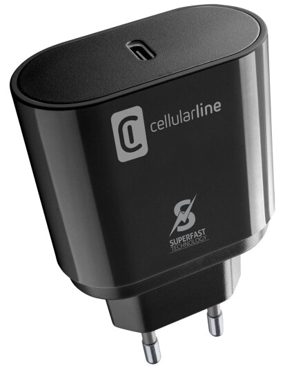 CellularLine 25W Strømadapter Samsung m/kabel USB-C til USB-C