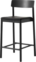 &Tradition Betty TK14 Barstol Sortlakkert Ask/edelt Skinn