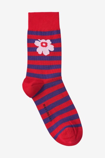 Marimekko Strumpor Kasvaa Tasaraita Unikko Rød