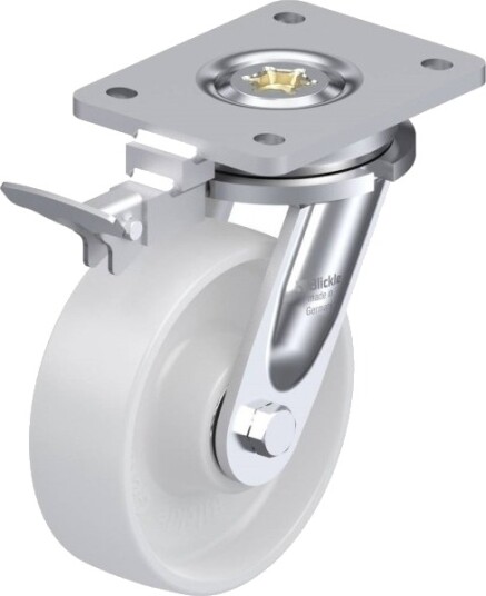 Blickle 852811 Lo-Po 150K-Ri4 Styrehjul Med Brems Hjuldiameter 150 Mm Bæreevne (Maks.) 400 Kg 1 Stk