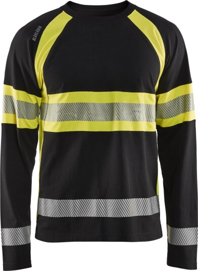 Blåkläder T-Skjorte 3510 Varsel, Svart/Varselgul, Langermet Svart/Varselgul 3XL