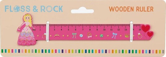Floss & Rock Wooden Ruler - Princess - PINK - 30X4X1