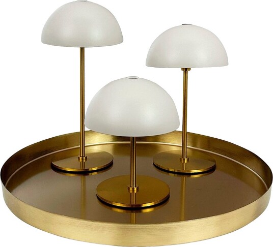 Dyberg Larsen Bordlampe Along Mini 3 stk. og brett Beige Bordlamper Dyberg Larsen Bordlampe Along Mini 3 stk. og brett Beige Bordlamper
