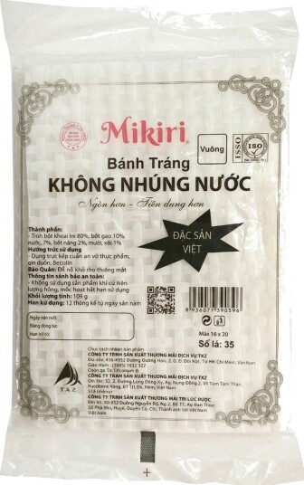 Rispapir som ikke må Bløtlegges 15x20 cm - Mikiri 105 gram (Vietnam)