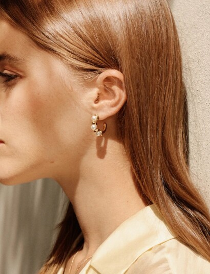 Edblad Margot Hoops L Gold One Size   Gold   ONE SIZE