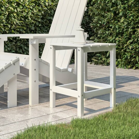 vidaXL Adirondack hagebord hvit 38x38x46 cm HDPE vidaXL Adirondack hagebord hvit 38x38x46 cm HDPE