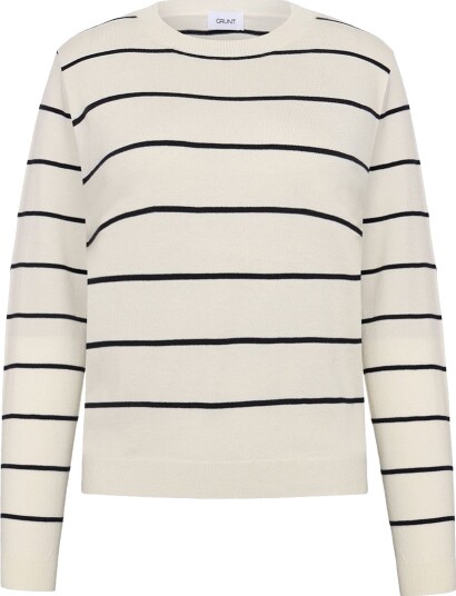 Grunt Genser Strikk GrFerro Off White Stripe Grunt 10 år 140 Genser Hvit