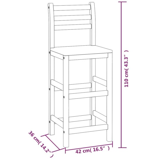 vidaXL Barstoler 8 stk heltre akasie