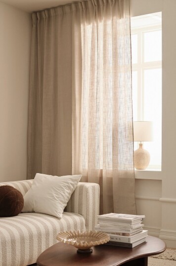 Ellos Home Gardin med multibånd Dianne Wide ekstra bred 1 pakning Beige