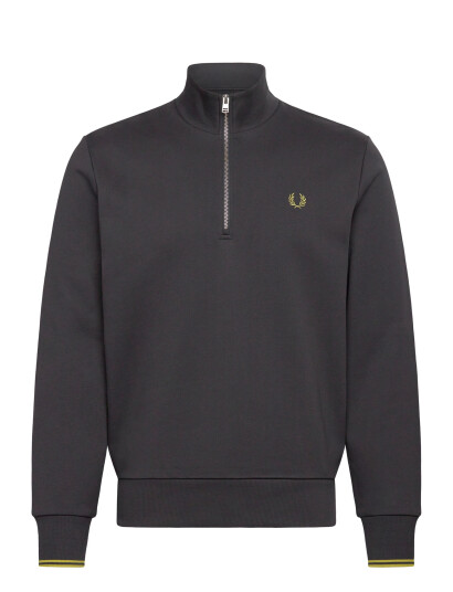 Fred Perry Half Zip Sweatshirt - Grey - S