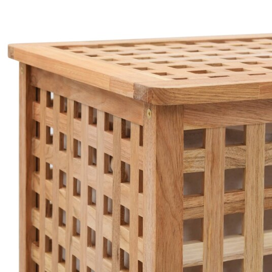 vidaXL Skittentøyskurv 39x39x65 cm heltre valnøtt