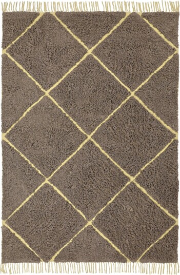 Ryetepper Bellevue Natural Cotton Shaggy brun/gul Størrelse: 240 x 340 cm
