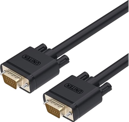 Unitek Y C503g Vga Kabel Hd 15 Vga Hann Til Hd 15 Vga Hann 1.5 M Tommelskruer Svart