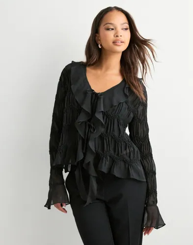 Neo Noir Svart Anika Crepe Chiffon Blouse