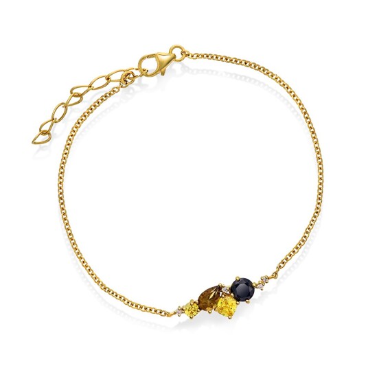 Pan Jewelry Armbånd i forgylt 925 sølv med gylne zirkonia