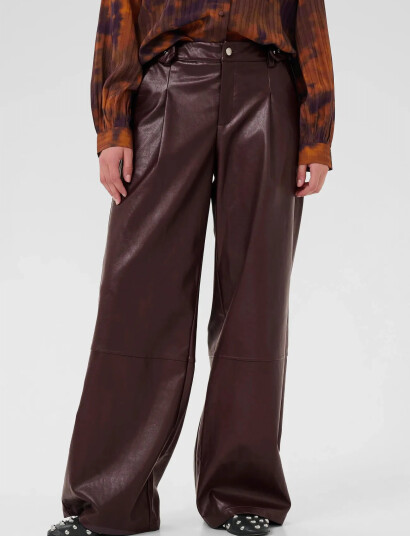 Culture Culilli Pu Pants - Burgundy - 42