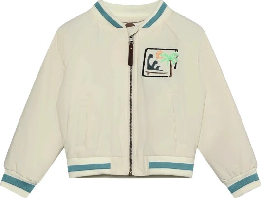En Fant Bomber Jacket W. Embroidery Cream 110 En Fant Bomber Jacket W. Embroidery Cream 110