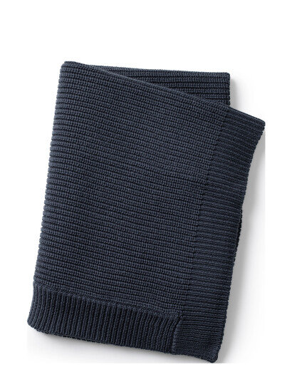 Elodie Details Wool Knitted Blanket - Navy - ONE SIZE Elodie Details Wool Knitted Blanket - Navy - ONE SIZE