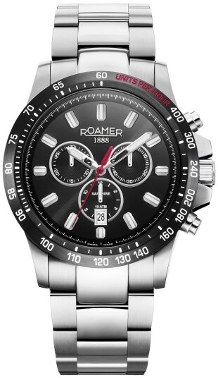 Roamer Monza Herreklokke 861837 41 55 20 Rimini Sort/Stål Ø45 mm Roamer Monza Herreklokke 861837 41 55 20 Rimini Sort/Stål Ø45 mm