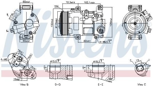 AC kompressor NISSENS 89516 AC kompressor NISSENS 89516