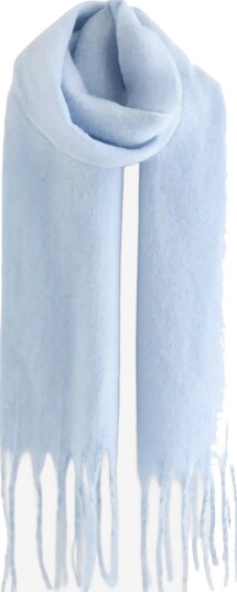 Lindex Scarf With Fringes - LIGHT BLUE MELANGE - One Size
